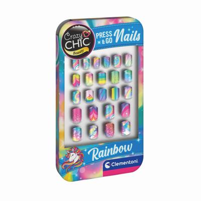 Clementoni crazy chic press & go nagels - regenboog - thumbnail