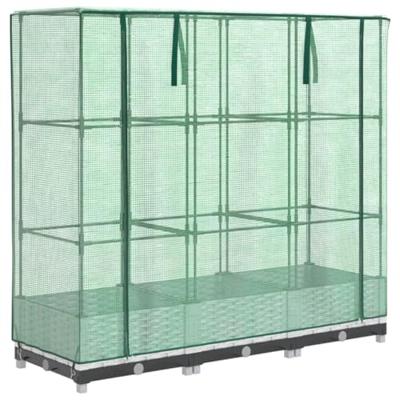 VidaXL Plantenbak verhoogd met kashoes 120x40x123 cm rattanlook