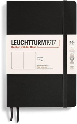 Leuchtturm Black, Softcover, Paperback (B6+), 123 p., plain