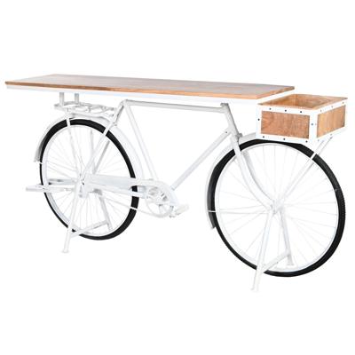 Wandtafel DKD Home Decor Wit Bruin Ijzer Mangohout 195 x 40 x 91 cm