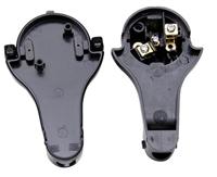 Design platte stekker zwart met handige trekring - thumbnail