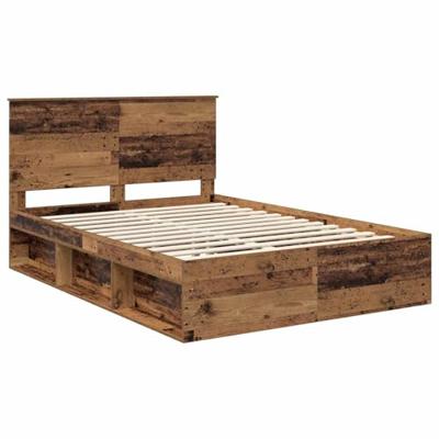 Bedframe met hoofdeinde Oudhout 140 x 190 cm Massief grenenhout