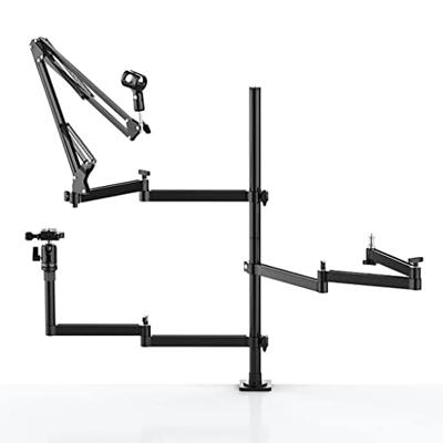 Ulanzi broadcast desktop stand met 3 armen voor microfoon, camera en videolamp Ulanzi broadcast desktop stand met 3 armen voor microfoon, camera en videolamp