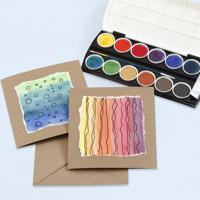 Creativ Company Kaarten en enveloppen, afmeting kaart 10,5x15 cm, afmeting envelop 11,5x16,5 cm, 120+240 gr, naturel, 50 set/ 1 doos - thumbnail