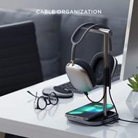 Satechi 2-in-1 Koptelefoon stand met draadloos opladen - Space Gray - thumbnail