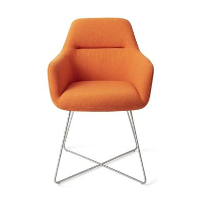 Jesper Home Eetkamerstoel 'Kinko' Cross steel, kleur Tangerine Jesper Home Eetkamerstoel 'Kinko' Cross steel, kleur Tangerine