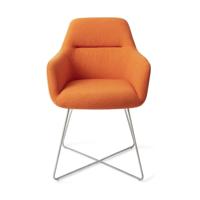 Jesper Home Eetkamerstoel 'Kinko' Cross steel, kleur Tangerine - thumbnail