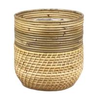 Rotan Lombok plantenmand grijs 21x20cm - thumbnail