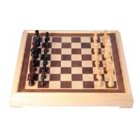 Longfield Games schaakspel 40 x 40 cm hout bruin/naturel - thumbnail