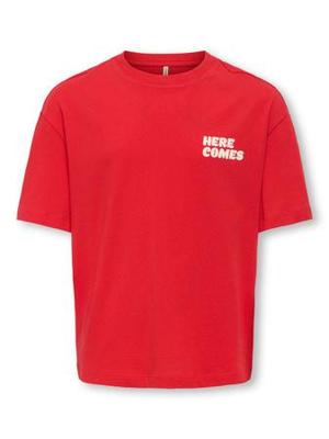 Kids ONLY winter top meisjes - rood - KogEllie - oversize fit, korte mouw