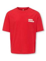 Kids ONLY winter top meisjes - rood - KogEllie - oversize fit, korte mouw - thumbnail