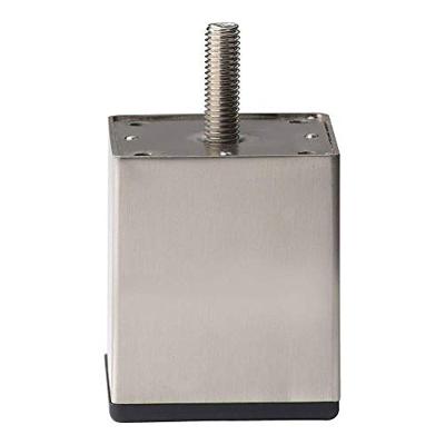 Stalen meubelpoot rvs look vierkant 6 bij 6 cm en hoogte 7 cm (M10) (5 x 5 cm)