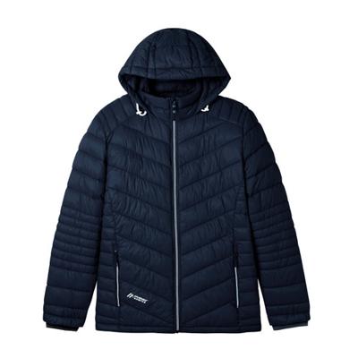 Gewatteerde herenjas met capuchon, nachtbl 60