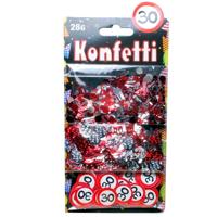 Confetti 30 jaar rood wit verkeersbord - thumbnail