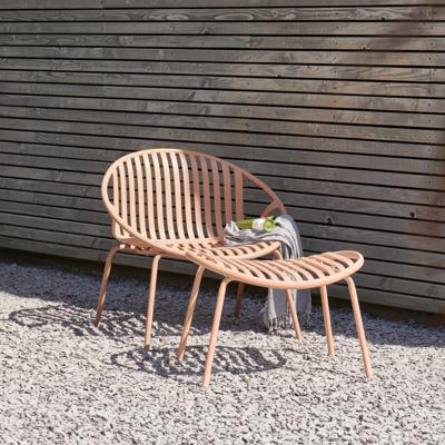 WOOOD Bruce Fauteuil Tuin - Metaal - Zalm Roze - 73x81x72 cm