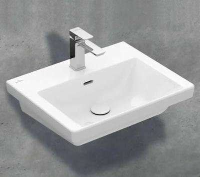 Wastafel Villeroy & Boch Subway 3.0 Met CeramicPlus 1 Kraangat Met Overloop 55x44x16.5 cm Stone White