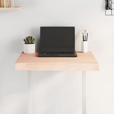 Tafelblad natuurlijke rand 60x40x6 cm massief eikenhout Tafelblad natuurlijke rand 60x40x6 cm massief eikenhout