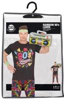 80&apos;s Forever Outfit Rainbow Heren - thumbnail