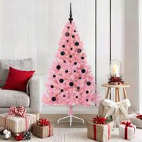 VidaXL Kunstmatig voorverlicht kerstboom met 150 led roze 150 cm pvc - thumbnail