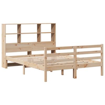Bed met boekenkast zonder matras massief grenenhout 140x200 cm - thumbnail