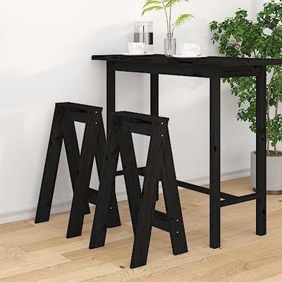 Krukken 2 st 40x40x75 cm massief grenenhout zwart
