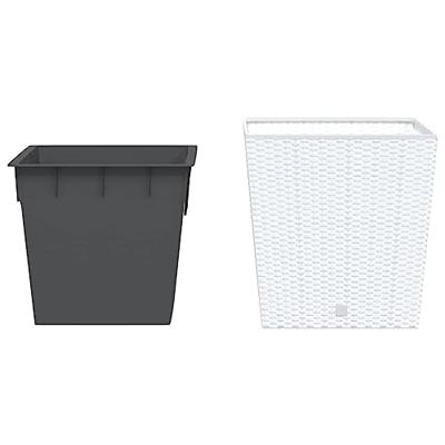 VidaXL Plantenbak met uitneembare bak rattan-look 37/64 l pp wit