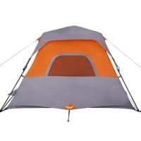 Tent 6-persoons 344x282x192 cm grijs en oranje - thumbnail