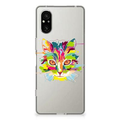 Sony Xperia 5 V Telefoonhoesje met Naam Cat Color Sony Xperia 5 V Telefoonhoesje met Naam Cat Color