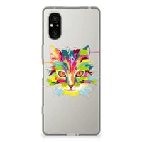 Sony Xperia 5 V Telefoonhoesje met Naam Cat Color - thumbnail