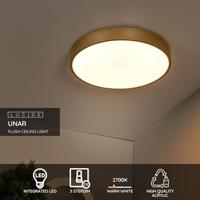 Lucide UNAR - Plafonnière - Ø 39,5 cm - LED 3 StepDim - 1x24W 2700K - Mat Goud / Messing - thumbnail