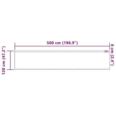 VidaXL Kantgordijn met gordijnen bloemen wit 120 x 500 cm polyester