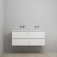 On-Line Onderkast - 120 cm - Voorgemonteerd - Acryl Wastafel - Kraangat naar Keuze - Hoogglans Wit - thumbnail