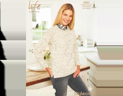 Breipatroon Stylecraft Life DK Meisjes tot Dames Trui 8864