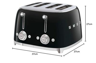 Smeg TSF03BLEU Broodrooster Zwart