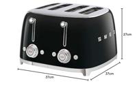 Smeg TSF03BLEU broodrooster 4x4, zwart - thumbnail
