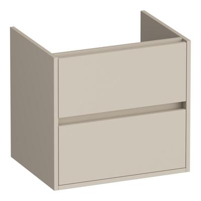 Brauer Adore - Onderkast - 60 cm - met 2 Softclose Lades Greeploos en 1 Sifon Uitsparing - Mat Beige