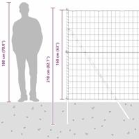 VidaXL Hek met paal grijs 1,6 x 10 m staal en pvc - thumbnail