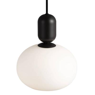 Nordlux hanglamp opaal glas &apos;Notti&apos; E27 fitting modern opaal glas zwart 20 cm