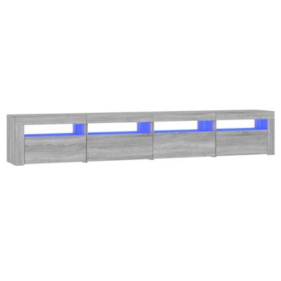 Tv-meubel met LED-verlichting 240x35x40 cm grijs sonoma eiken