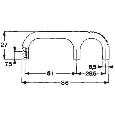 Mentor 3210.1003 Vingergreep Zwart (l x b x h) 35 x 9.5 x 27 mm 1 stuk(s)