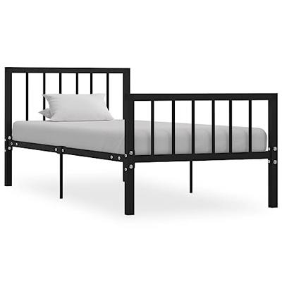 Bedframe metaal zwart 100x200 cm Bedframe metaal zwart 100x200 cm