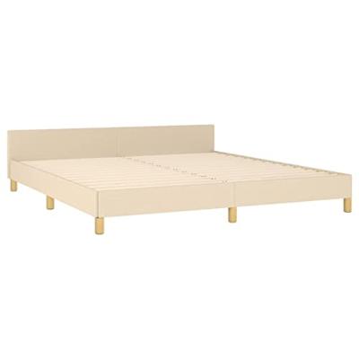 Bedframe zonder matras stof crèmekleurig 180x200 cm