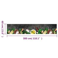 Keukenmat wasbaar kruidenprint 60x300 cm fluweel - thumbnail