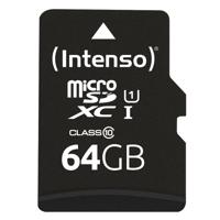 Micro SD geheugenkaart met adapter INTENSO 34234 UHS-I XC Premium Inhoud 64 GB - thumbnail