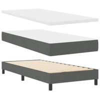 Boxspring Bed met Matras Donkergrijs 120x190 cm Stof - thumbnail