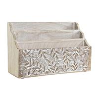 Multi-Functionele Organiser DKD Home Decor Wit Natuurlijk Mangohout 32 x 13 x 21 cm 33 x 12 x 21 cm Lakens (12 Stuks) - thumbnail