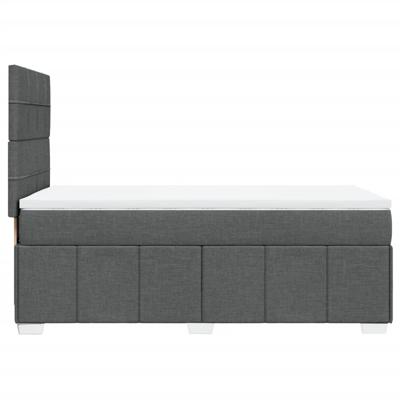 Boxspring met matras stof donkergrijs 90x190 cm