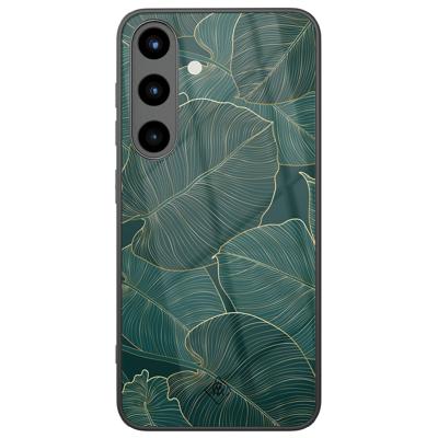 Samsung Galaxy S25 glazen hardcase - Monstera leaves Samsung Galaxy S25 glazen hardcase - Monstera leaves