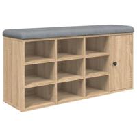 Schoenenbank 102x32x50 cm bewerkt hout sonoma eikenkleurig - thumbnail