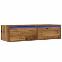 Tv-meubel met LED-verlichting 100X35,5x25 cm oud houtkleurig - thumbnail